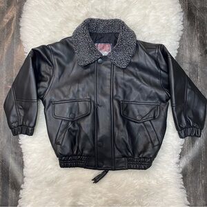 BIG CHILL KIDS FAUX LEATHER MOTORCYCLE JACKET Y2K STREETWEAR MOTO FALL WINTER